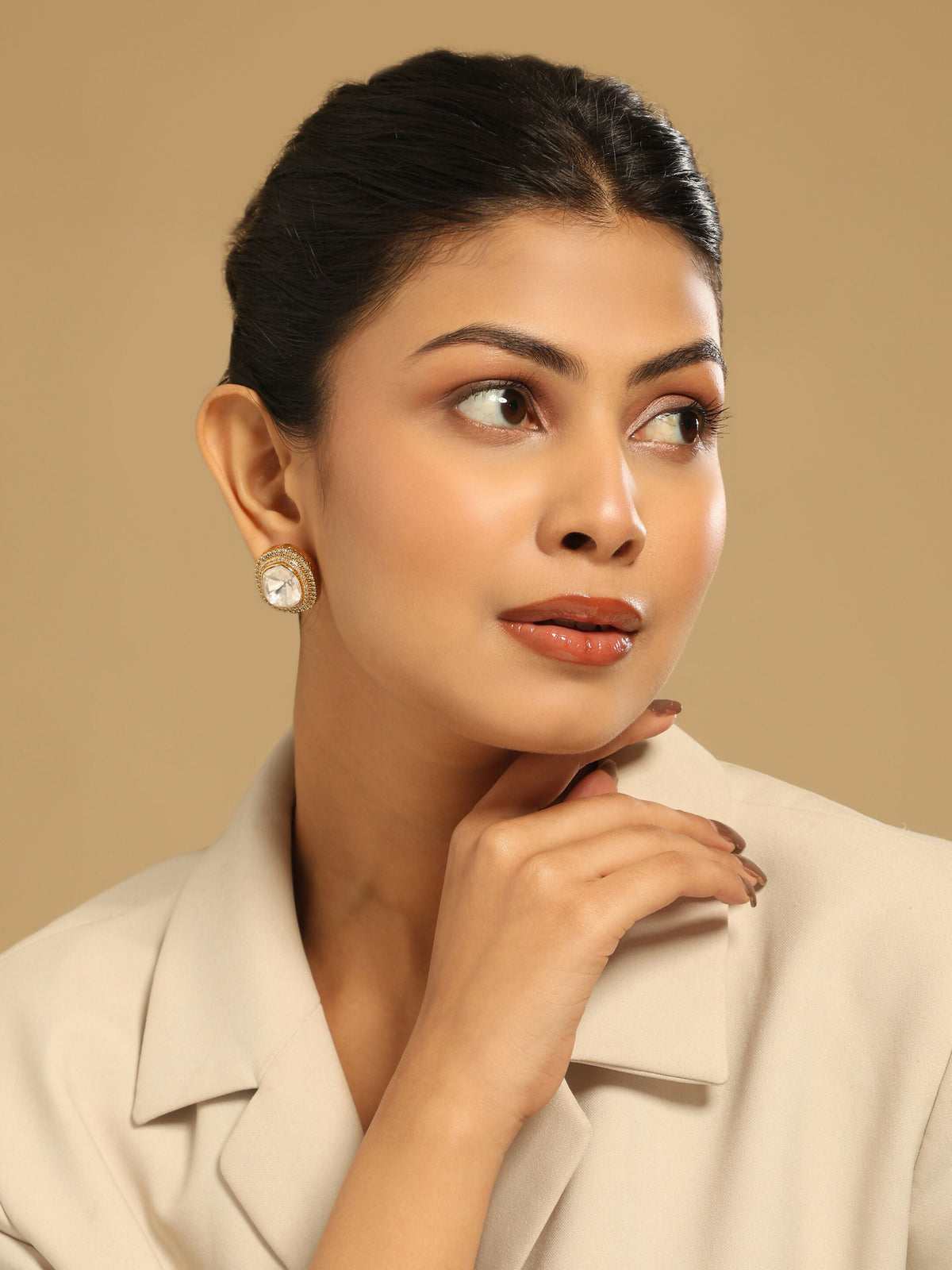 Nuyug Golden Spark Anti Tarnish studs | Grocsy