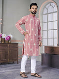 Pink Color Men Ready to Wear Kurta Set for Party Wear by Infinity Export | Grocsy
