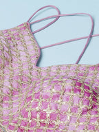 House of Panchhi Lavender Organza Floral Printed Lehenga choli & Dupatta | Grocsy