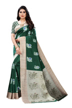 Vamika Green Printed Art Silk Saree | Grocsy