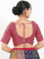 Joban Fashion Pink Silk Padded Blouse With Sweetheart Neck Elbow Sleeves | Grocsy