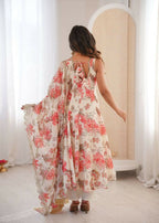 Teeya Creation Crea Pure Muslin Silk Digital Print Traditional Wear Long Gown | Grocsy