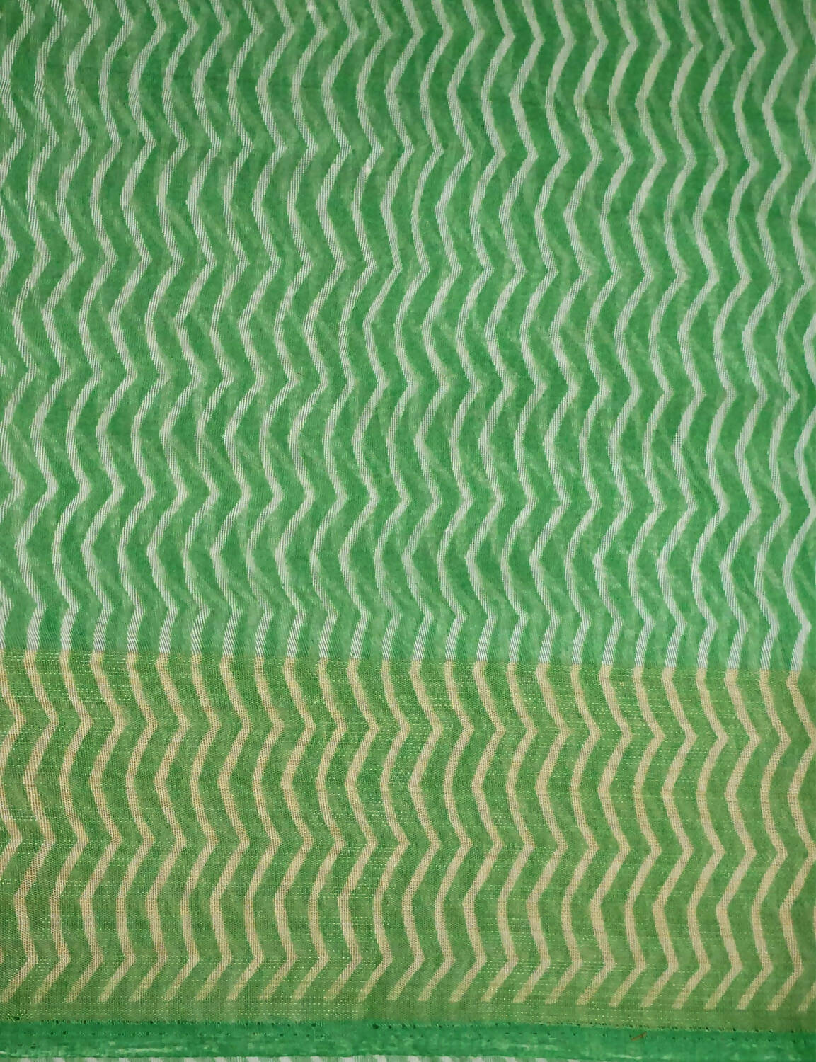 Shades Of Parrot Green With Lehariya Design Semi Chanderi Saree By Gayathri Reddy Designer Studio | Grocsy