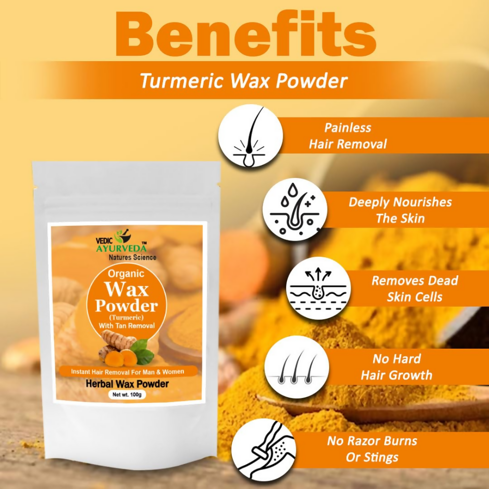 VedicAyurveda Herbal Wax Powder - Turmeric | Grocsy
