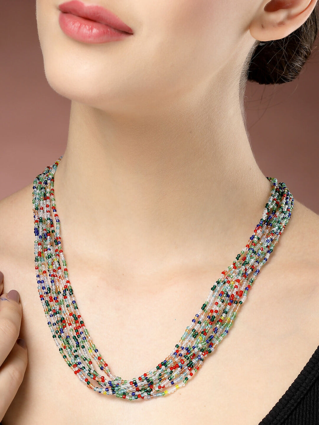 NVR Women's Multi-Coloured Handcrafted Necklace | Grocsy