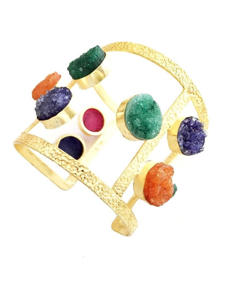 Bling Accessories Natural Stone Multi Cuff Bracelet | Grocsy
