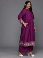 Ahalyaa Women's Traditional wear Kurta Set - Purple | Grocsy