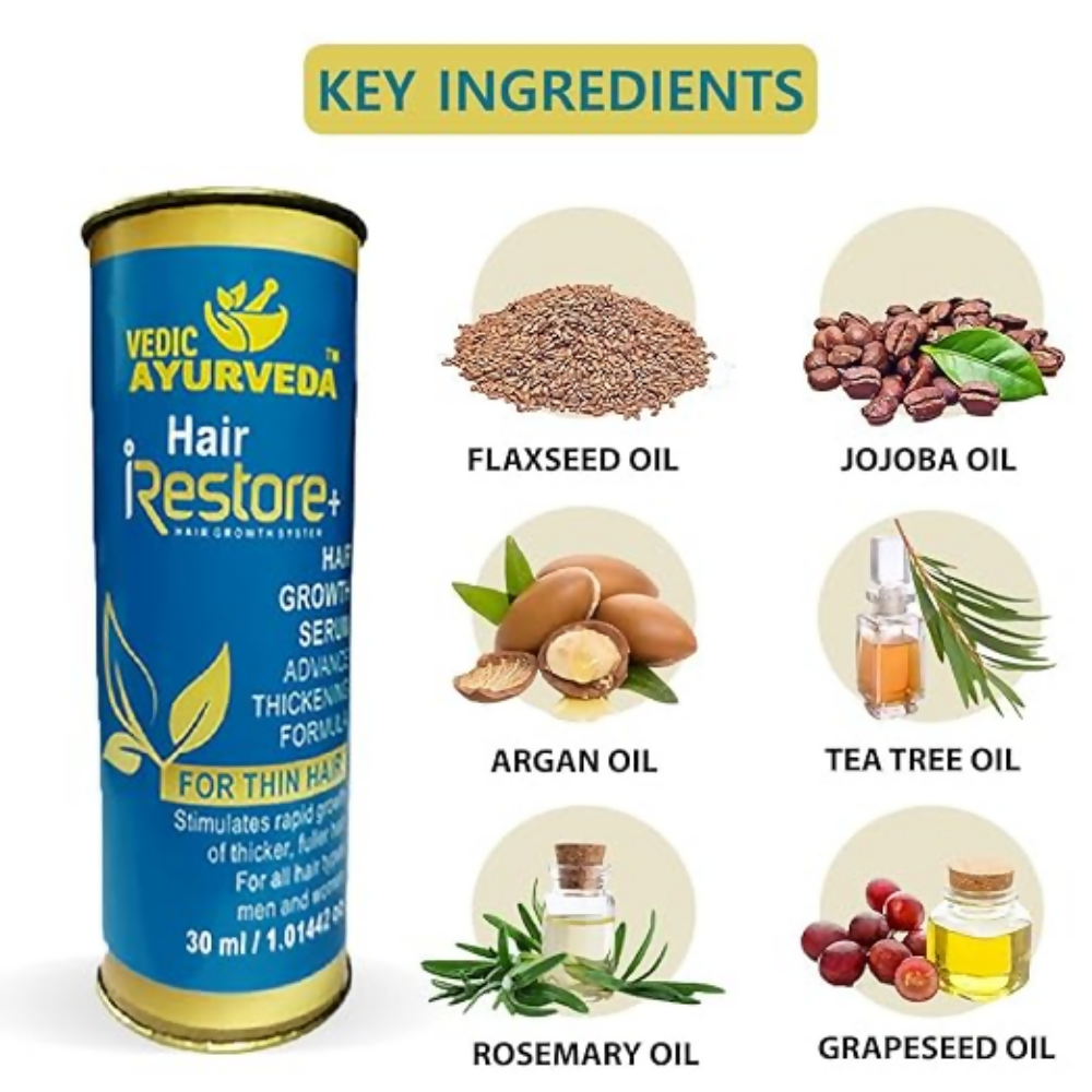 VedicAyurveda Hair Restore+ Serum Hair Growth Serum | Grocsy