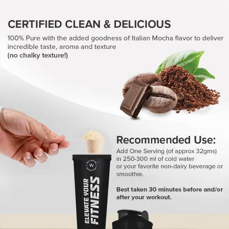 Wellbeing Nutrition Superfood Plant Protein Isolate - Italian Cafe Mocha | Grocsy
