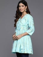 Ahalyaa Women's Traditional wear Tunic - Blue | Grocsy