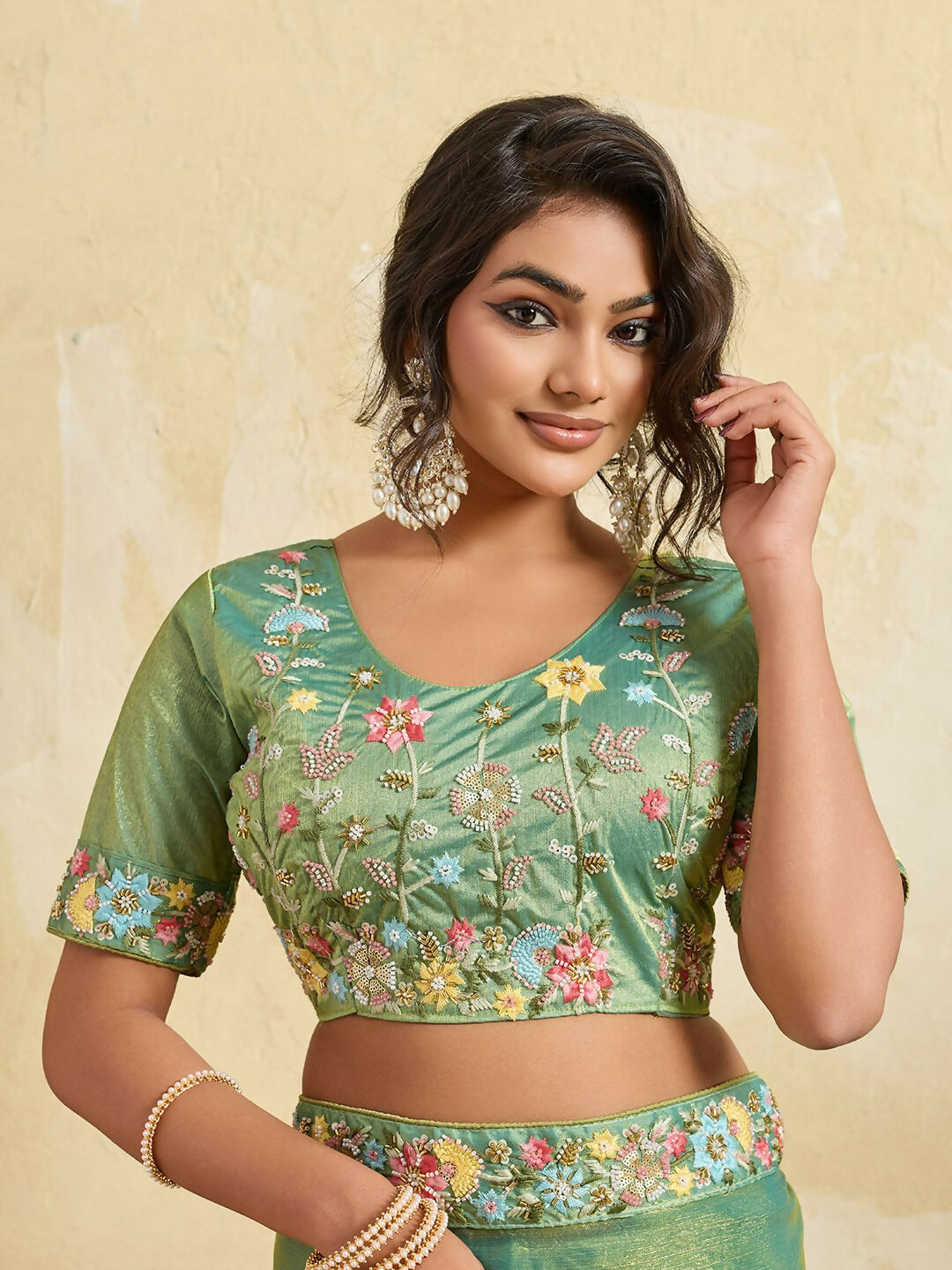 Teeya Creation New Stylish Trendy Party Wear Saree-Light_Green | Grocsy