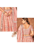 Wedding Designer Pink Organza lehengha Choli - Anbazaar | Grocsy