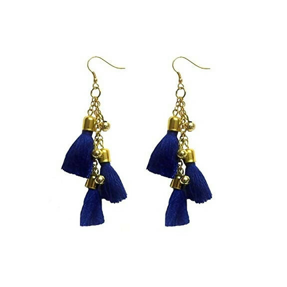 Tiaraa Girl'S Alloy Tassel Hanging Earrings (Blue)