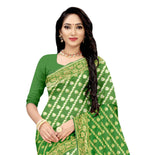 Vamika Green Weaving Banarasi Jacquard Saree | Grocsy