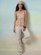 Janasya Off White Peplum Cotton Top | Grocsy