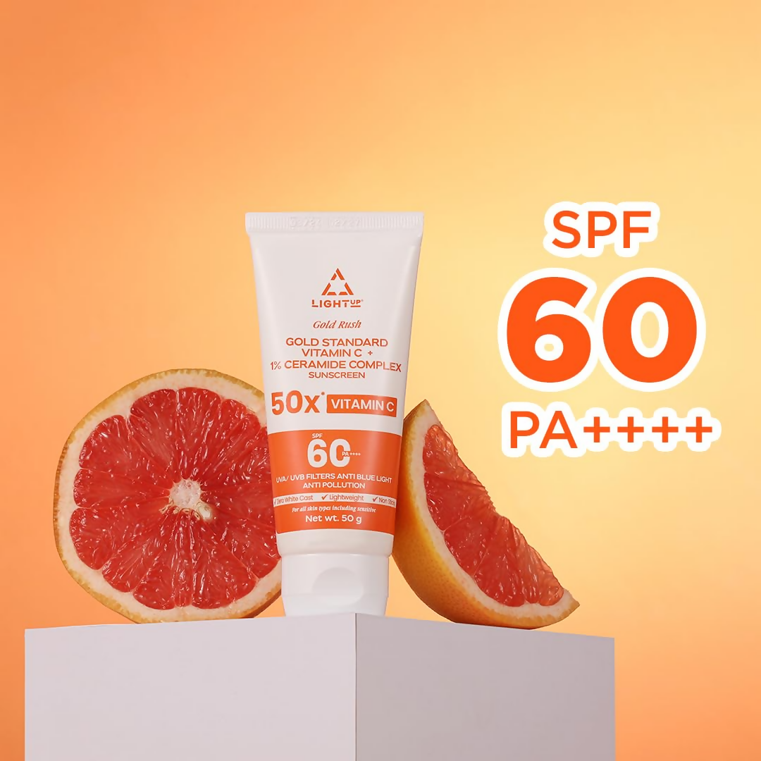 Light Up Gold Rush Gold Standard Vitamin C + 1% Ceramide Complex Sunscreen | Grocsy