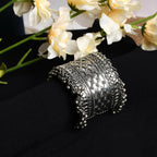 Mominos Fashion Joharkamal Oxidised Silver-Plated Ghungroo Handcraft Bracelet - Design 026