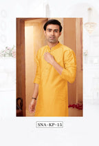 Joban Fashion Yellow Art Silk Kurta Pyjama | Grocsy