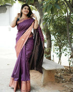 DEIANA'S Beautiful Designer Golden zari Soft Lichi Silk Saree - Majenta | Grocsy