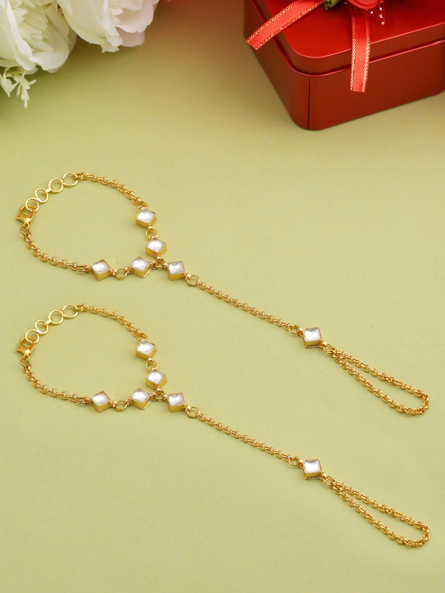 Ruby Raang Kundan Haath Phool | Grocsy