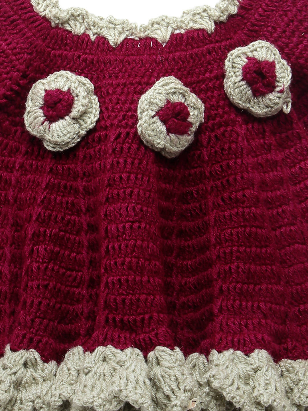 ChutPut Hand knitted Crochet Beautiful Wool Dress For Baby Girls - Purple | Grocsy