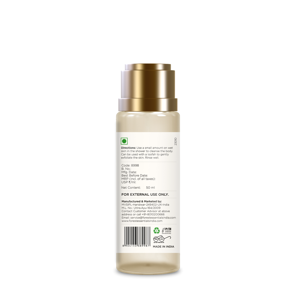 Forest Essentials Travel Size Silkening Shower Wash Oudh & Green Tea | Grocsy