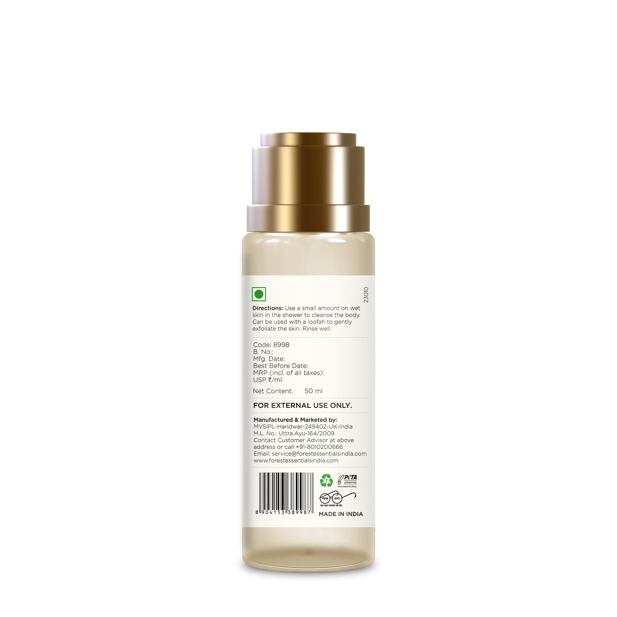 Forest Essentials Travel Size Silkening Shower Wash Oudh & Green Tea | Grocsy