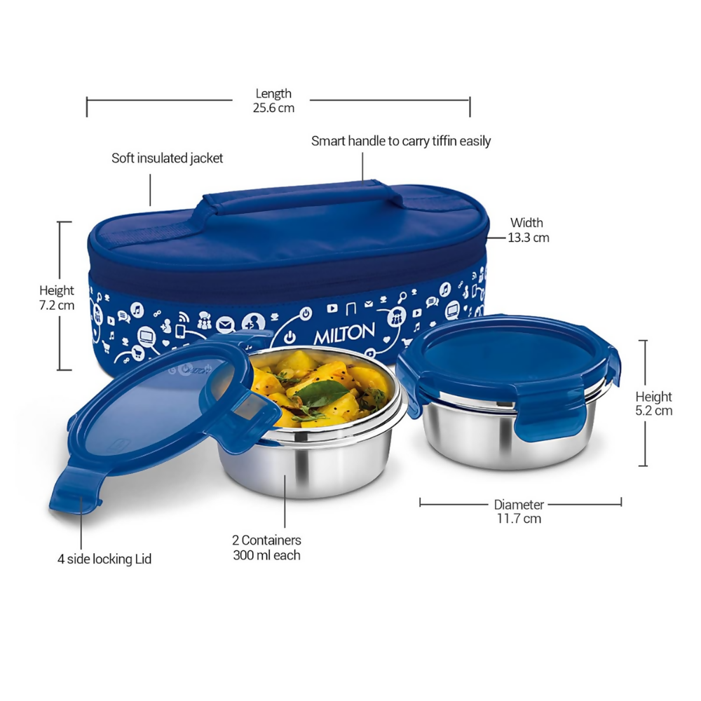 Milton Lifestyle Lunch Box with Insulated Bag - Blue | Grocsy
