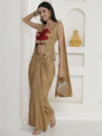 Joban Fashion Golden Shimmer Chinnon Skirt Set | Grocsy