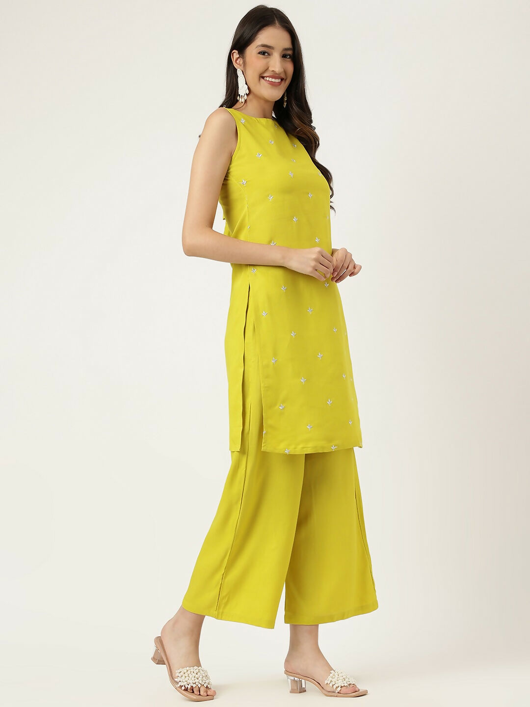 Joban Fashion Mustard Rayon and Embroidered Work Straight Kurta Bottom Set | Grocsy