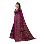 Vamika Printed Jute Silk Purple Saree (Namita Purple) | Grocsy