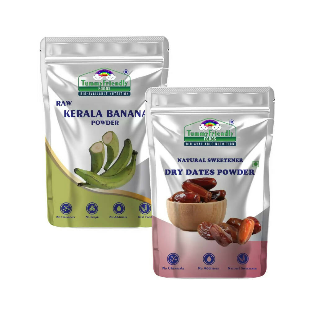 TummyFriendly Foods Dry Dates Powder and Raw Kerala Banana Powder Combo | Grocsy