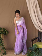 Vamsee Shirovastra Purple Organza Saree | Grocsy