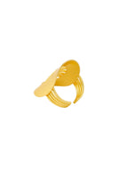 NVR Women's Western Gold-Polished Adjustable Finger Ring | Grocsy