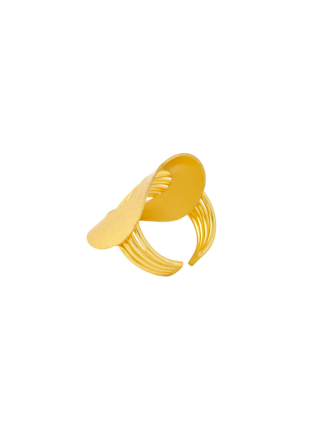 NVR Women's Western Gold-Polished Adjustable Finger Ring | Grocsy
