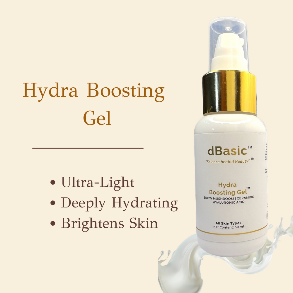 dBasic Hydra Boosting Gel, Lightweight Moisturizer with Snow Mushroom, Rice Water, Ceramides | Grocsy