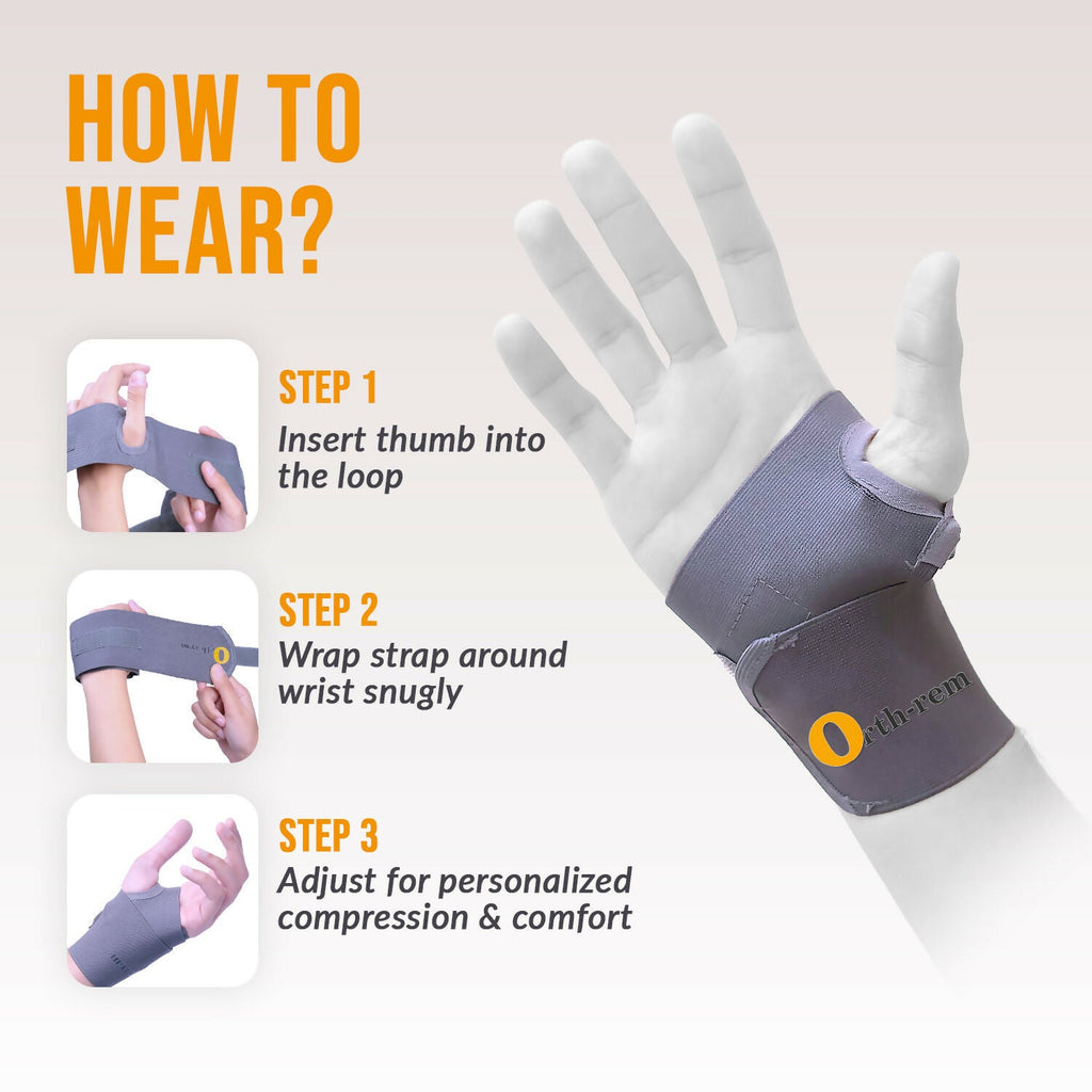 Orth-rem Wrist Support Brace with Thumb Loop Strap | Grocsy