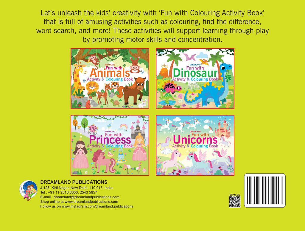 Dreamland Fun with Dinosaur Activity & Colouring : Children Interactive & Activity Book | Grocsy
