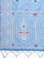 Shree Shyam Fashion Pankhuri Sky Blue Linen Cotton Saree | Grocsy