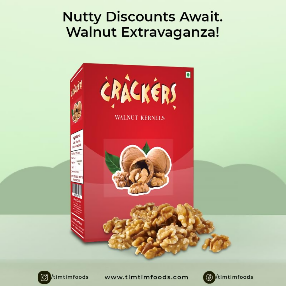 Go Crackers Kashmiri Brown Halves Dried Walnuts Kernels Without Shell | Grocsy