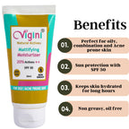 Vigini Natural Actives Mattifying Moisturizer SPF 30 for Men Women | Grocsy