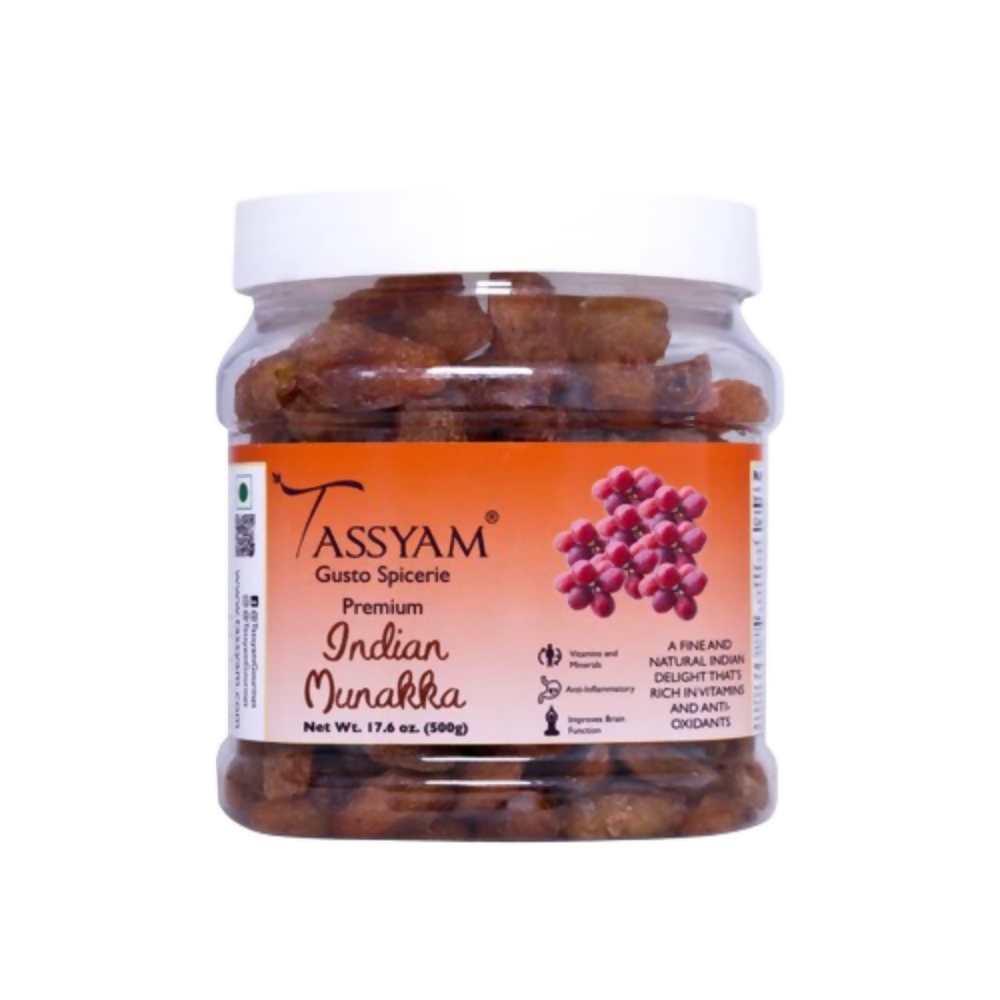 Tassyam Organics Munakka Raisins | Grocsy