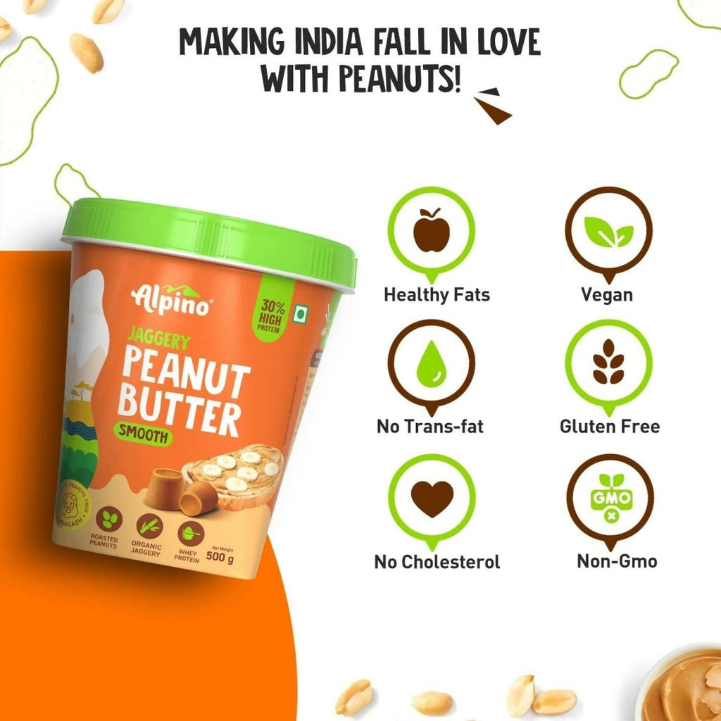 Alpino High Protein Jaggery Peanut Butter Smooth | Grocsy