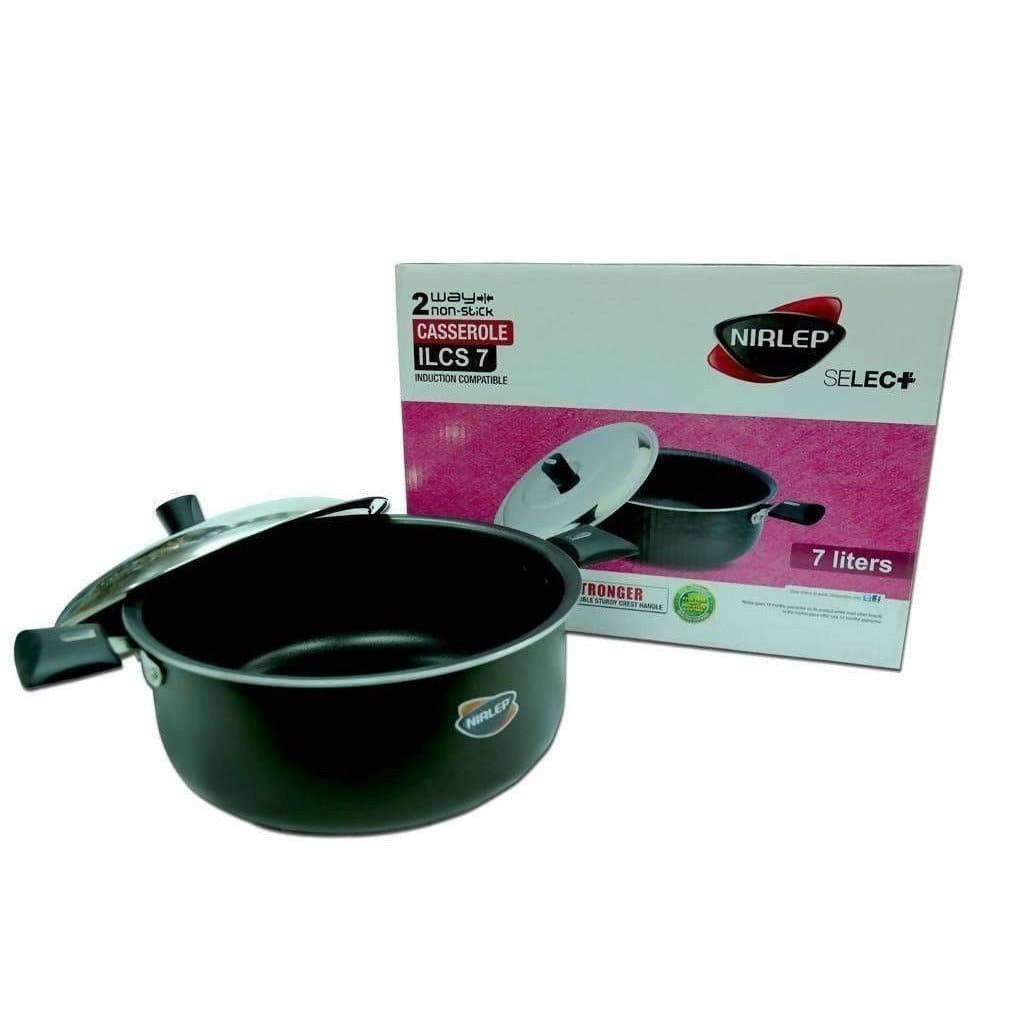 Nirali 2 Way Non-Stick Casserole Induction Compatible | Grocsy