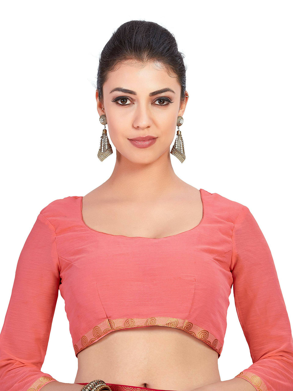 Mimosa Women's Pink Banarasi Chiffon Silk Saree | Grocsy