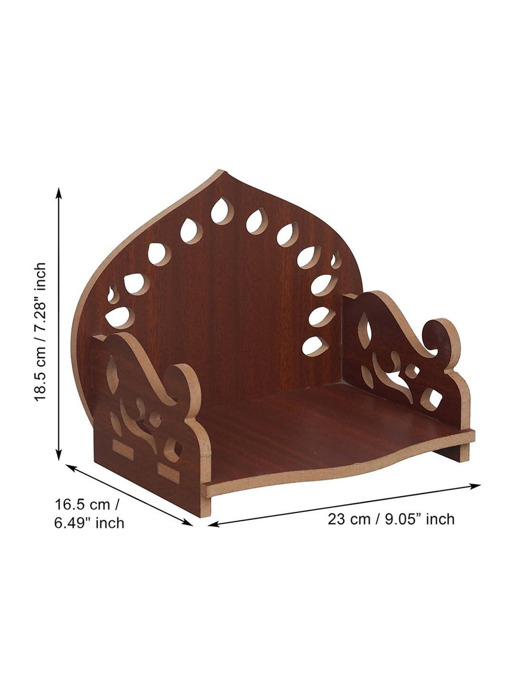 eCraftIndia Brown Decorative Wooden Pooja Temple | Grocsy
