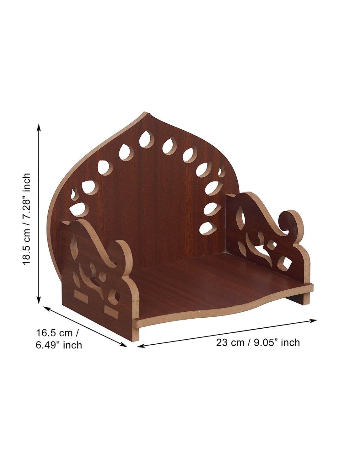 eCraftIndia Brown Decorative Wooden Pooja Temple | Grocsy