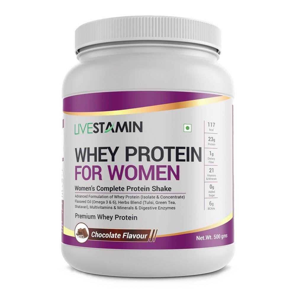 Livestamin Whey Protein For Women - Chocolate Flavour | Grocsy