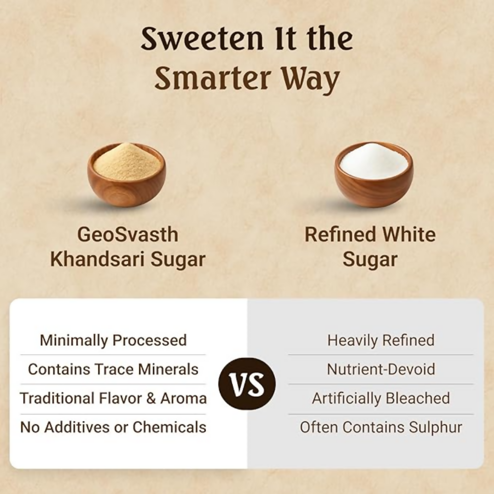 Geosvasth Organic Khandsari Sugar | Grocsy
