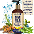 Wishcare Argan Oil Biotin Shampoo | Grocsy